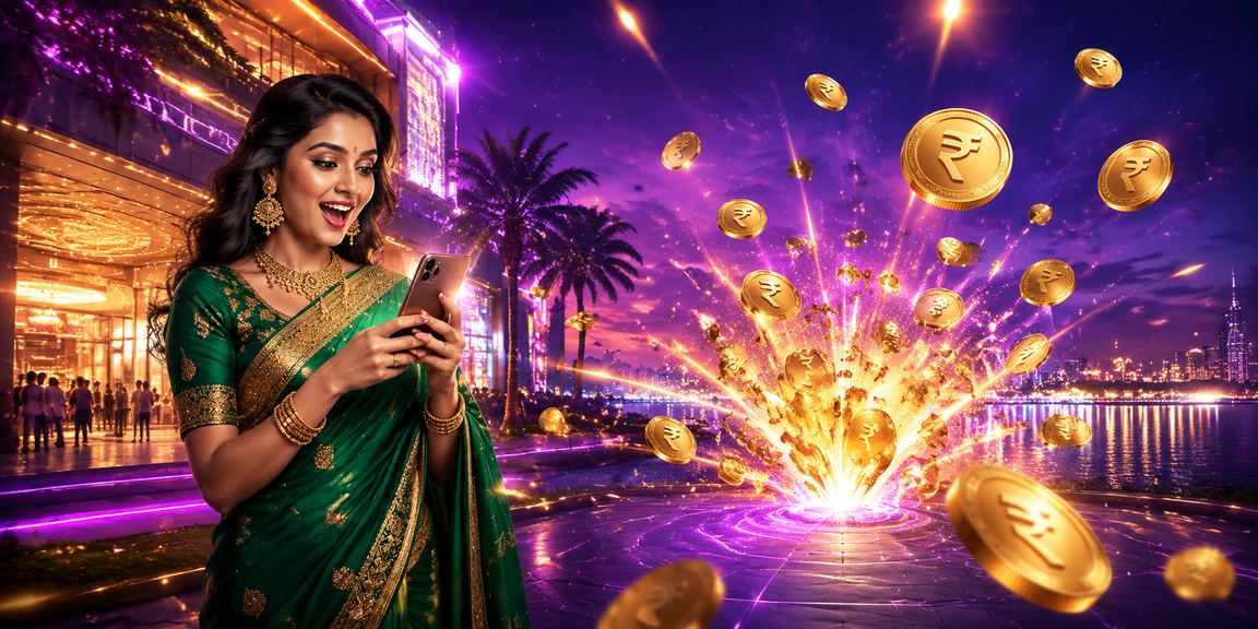 User browsing mobile casino platform in traditional attire